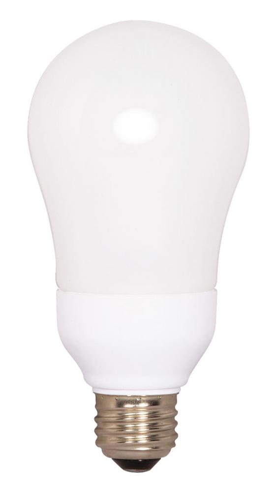 15 Watt; A19 Compact Fluorescent; 2700K; 82 CRI; Medium base; 120 Volt; Shatter Proof