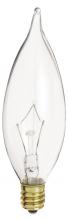 Satco Products Inc. A3675/TF - 40 Watt CA9 1/2 Incandescent; Clear; 2500 Average rated hours; 370 Lumens; Candelabra base; 130