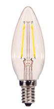 Satco Products Inc. S29896 - 4 Watt C11 LED; Clear; Candelabra base; 4000K; 350 Lumens; 120 Volt