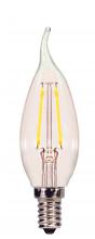 Satco Products Inc. S29897 - 4 Watt CA11 LED; Clear; Candelabra base; 4000K; 350 Lumens; 120 Volt
