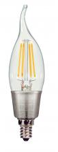Satco Products Inc. S9263 - 2.5 Watt CA11 LED; Clear; Candelabra base; 2700K; 250 Lumens; 120 Volt