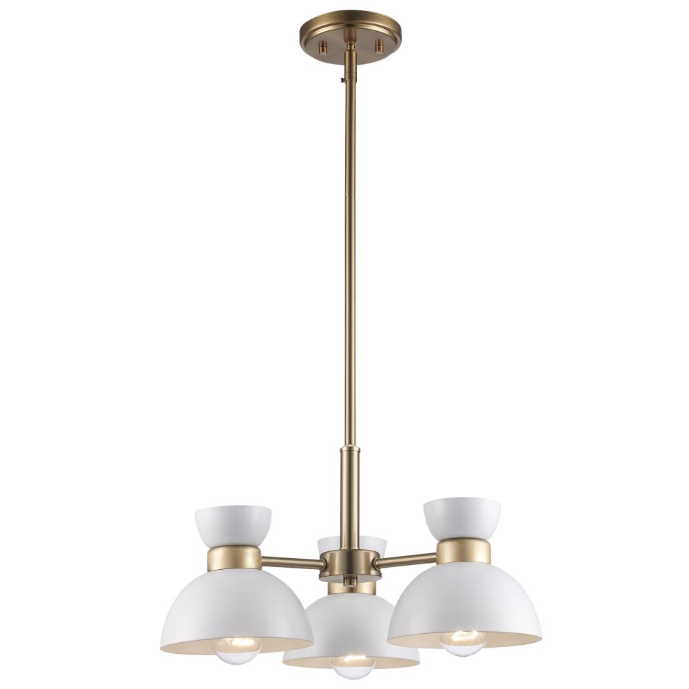Chandeliers White/Antique Gold