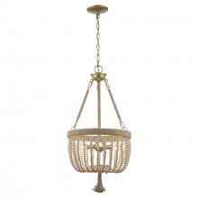 Trans Globe 11603 AG - 3LT PEND-TWINE+WOOD BEADS-AG