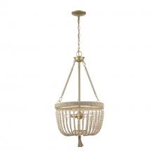 Trans Globe 11604 AG - 4LT PEND-TWINE+WOOD BEADS-AG