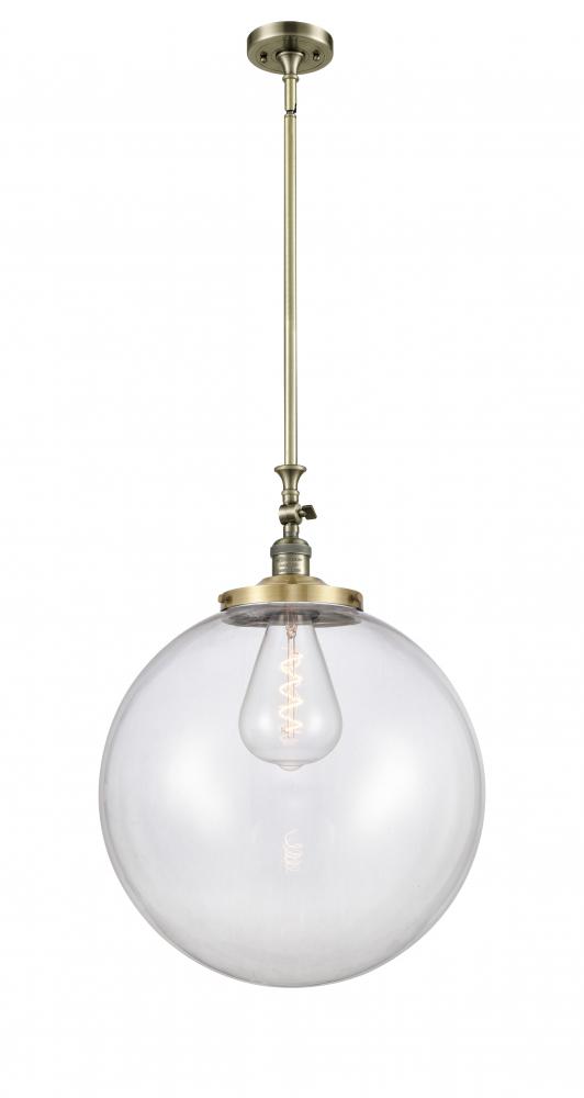 Beacon - 1 Light - 18 inch - Antique Brass - Stem Hung - Adjustable Mini Pendant