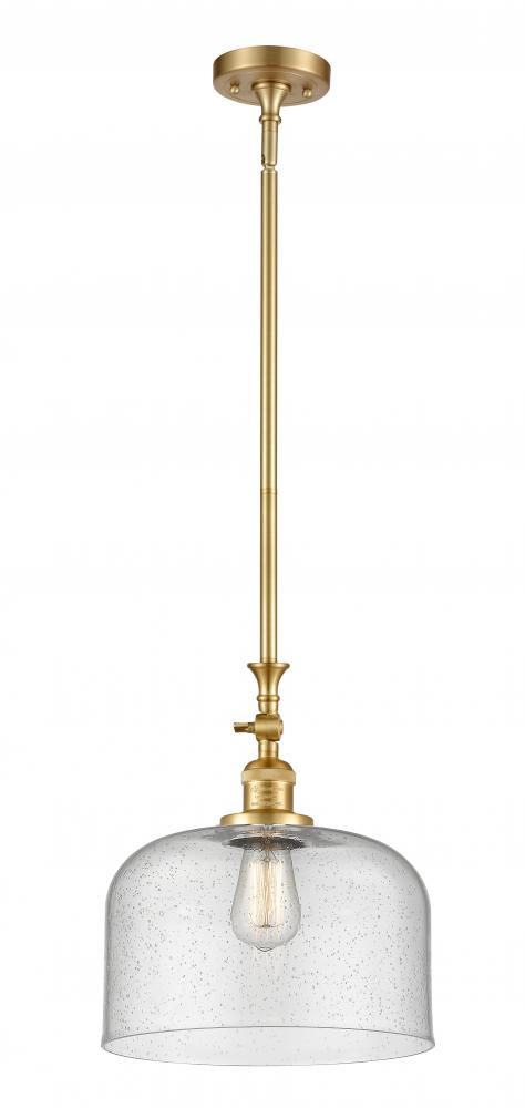 Bell - 1 Light - 12 inch - Satin Gold - Stem Hung - Adjustable Mini Pendant