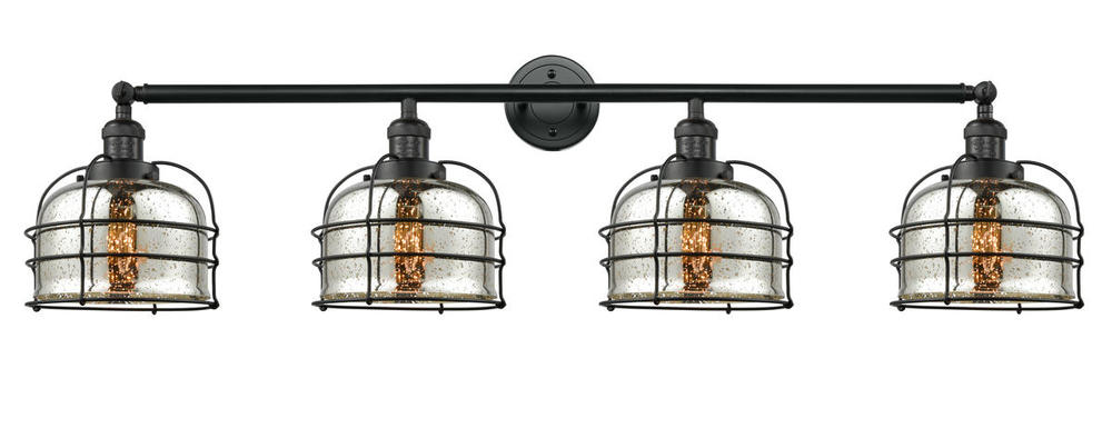 Bell Cage - 4 Light - 45 inch - Matte Black - Adjustable Bath Vanity Light