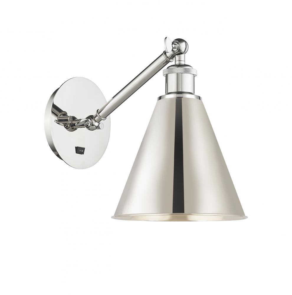 Berkshire - 1 Light - 8 inch - Polished Nickel - Adjustable Sconce