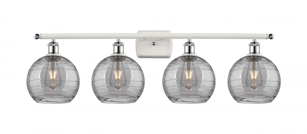 Athens Deco Swirl - 4 Light - 38 inch - White Polished Chrome - Bath Vanity Light