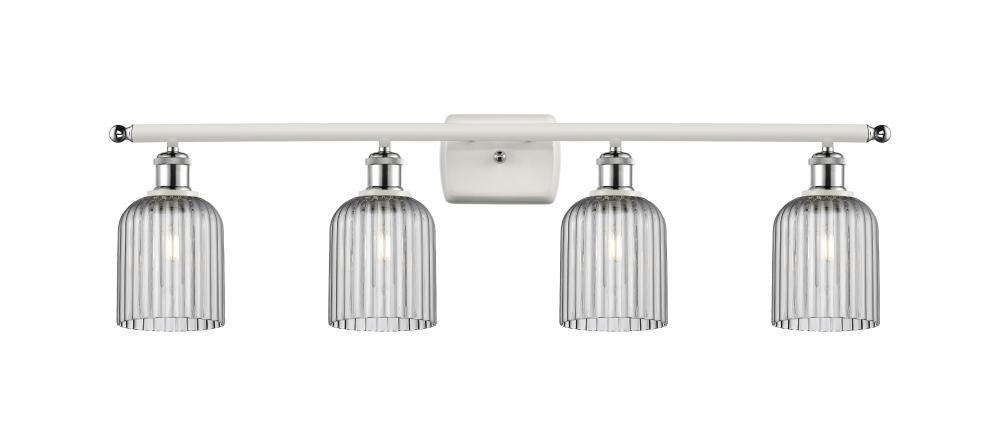 Bridal Veil - 4 Light - 35 inch - White Polished Chrome - Bath Vanity Light