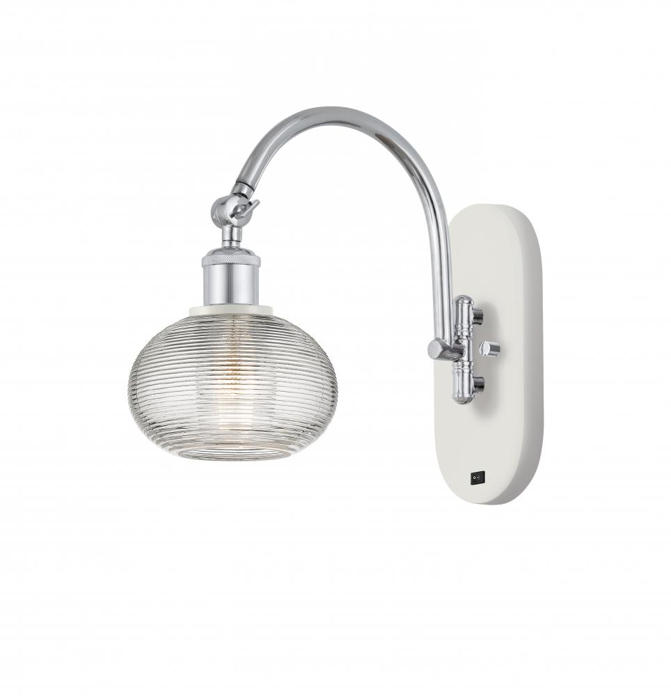 Ithaca - 1 Light - 6 inch - White Polished Chrome - Adjustable Swing Arm