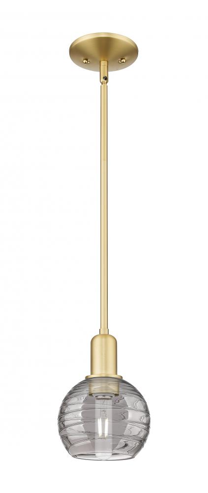 Athens Deco Swirl - 1 Light - 6 inch - Satin Gold - Mini Pendant