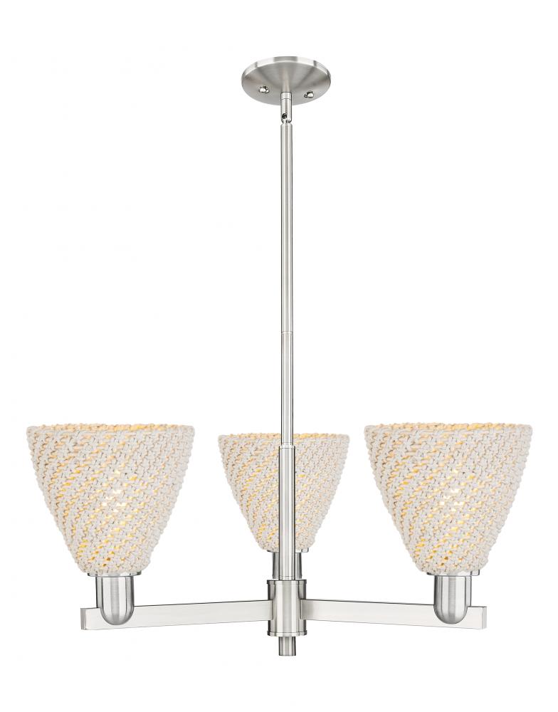 Bristol Natural - 3 Light - 18 inch - Satin Nickel - Flush Mount