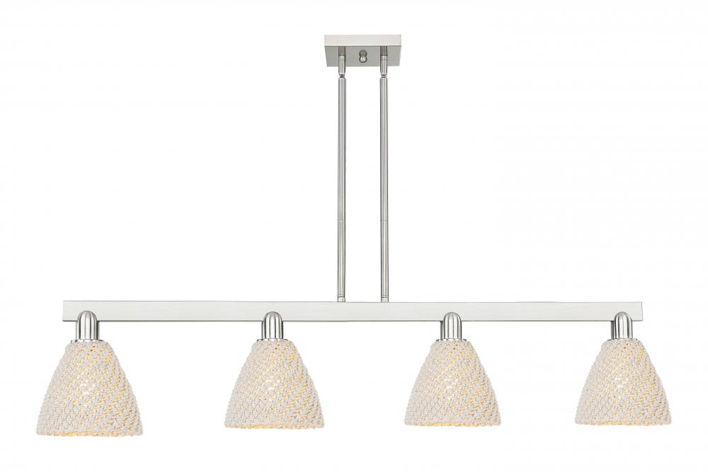 Bristol Natural - 4 Light - 48 inch - Brushed Satin Nickel - Cord hung - Island Light