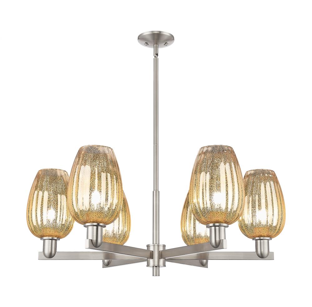 Preston - 6 Light - 24 inch - Satin Nickel - Chandelier