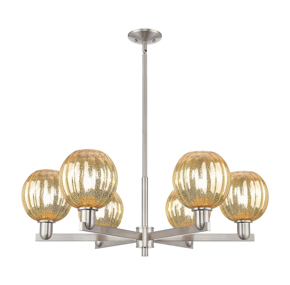 Preston - 6 Light - 24 inch - Satin Nickel - Chandelier