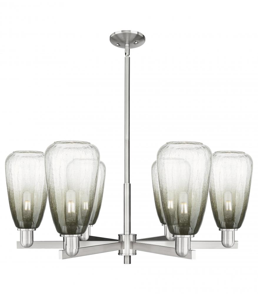 Brookhaven Almond - 6 Light - 24 inch - Satin Nickel - Chandelier