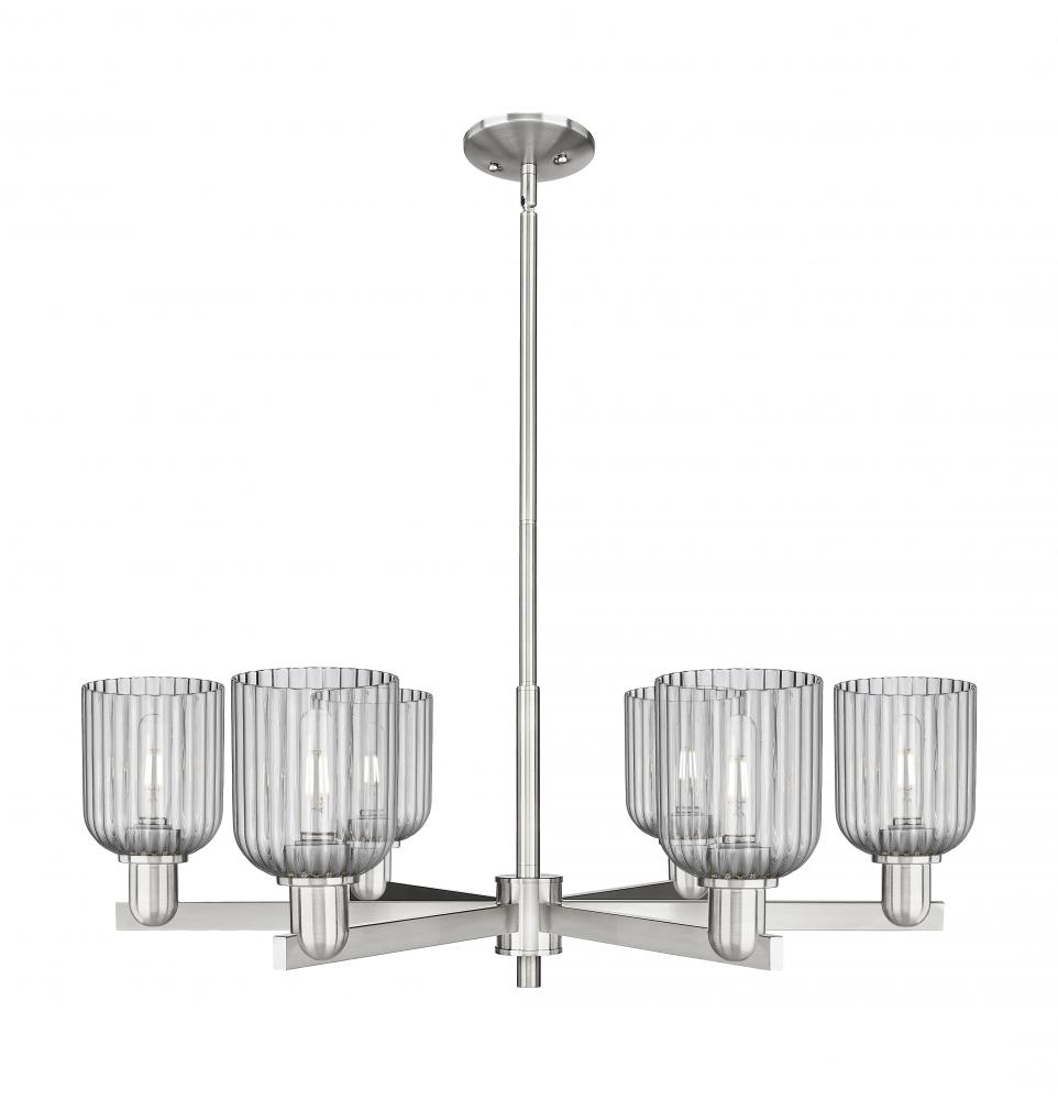 Bridal Veil - 6 Light - 24 inch - Satin Nickel - Chandelier