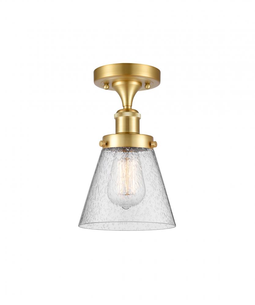Cone - 1 Light - 6 inch - Satin Gold - Flush Mount