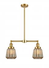 Innovations Lighting 209-SG-G146-LED - Chatham - 2 Light - 21 inch - Satin Gold - Stem Hung - Adjustable Island Light