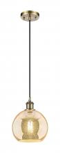 Innovations Lighting 516-1P-AB-G128-8 - Athens - 1 Light - 8 inch - Antique Brass - Cord hung - Mini Pendant