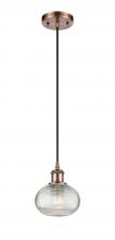 Innovations Lighting 516-1P-AC-G555-6CL - Ithaca - 1 Light - 6 inch - Antique Copper - Cord hung - Mini Pendant
