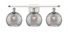 Innovations Lighting 516-3W-WPC-G1213-8SM - Athens Deco Swirl - 3 Light - 28 inch - White Polished Chrome - Bath Vanity Light