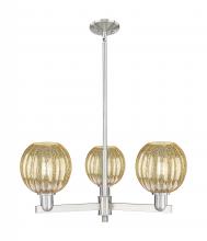 Innovations Lighting 716-3CR-SN-G458-7ME - Preston - 3 Light - 18 inch - Satin Nickel - Flush Mount