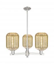 Innovations Lighting 716-3CR-SN-G460-7ME - Preston - 3 Light - 18 inch - Satin Nickel - Flush Mount