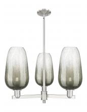 Innovations Lighting 716-3CR-SN-G484-7SL - Brookhaven Flute - 3 Light - 18 inch - Satin Nickel - Flush Mount
