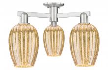 Innovations Lighting 716-3F-SN-G457-6ME - Preston - 3 Light - 6 inch - Brushed Satin Nickel - Semi-Flush Mount