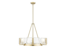 Golden 3164-6 BCB-HWG - Aenon 6-Light Chandelier in Brushed Champagne Bronze with Hammered Water Glass