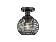 Golden 6802-SF BLK - Calypso Semi-Flush in Matte Black with Matte Black Shade