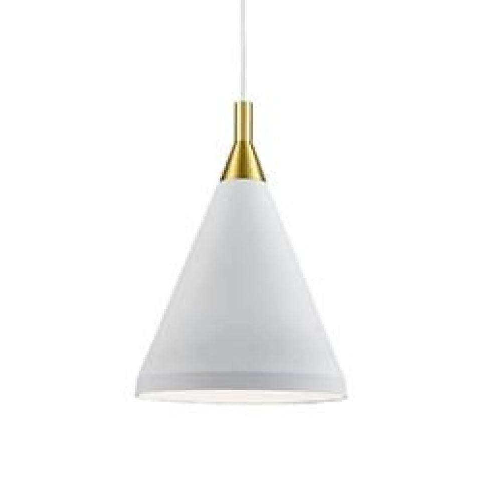 Dorothy 10-in White With Gold Detail 1 Light Pendant