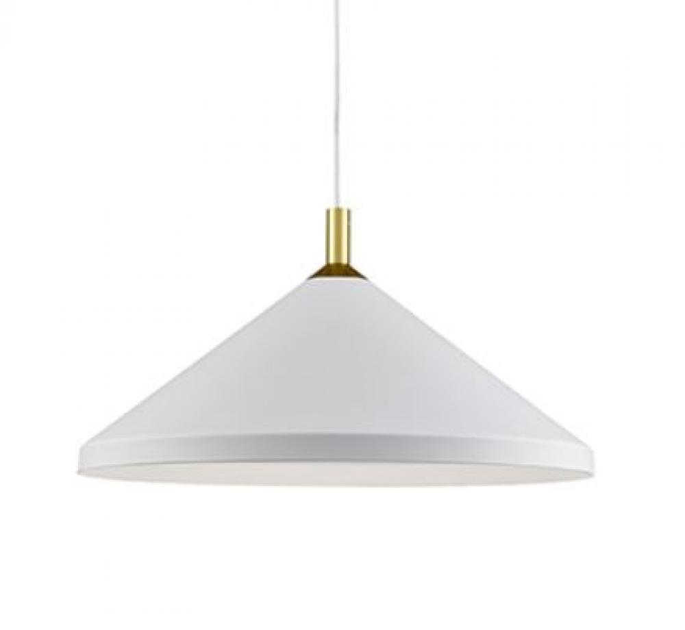 Dorothy 18-in White With Gold Detail 1 Light Pendant