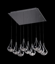 Kuzco Lighting Inc 439109 - Nine lamp pendant, clear crystal drop glass with clear and smoked glass crystals inside
