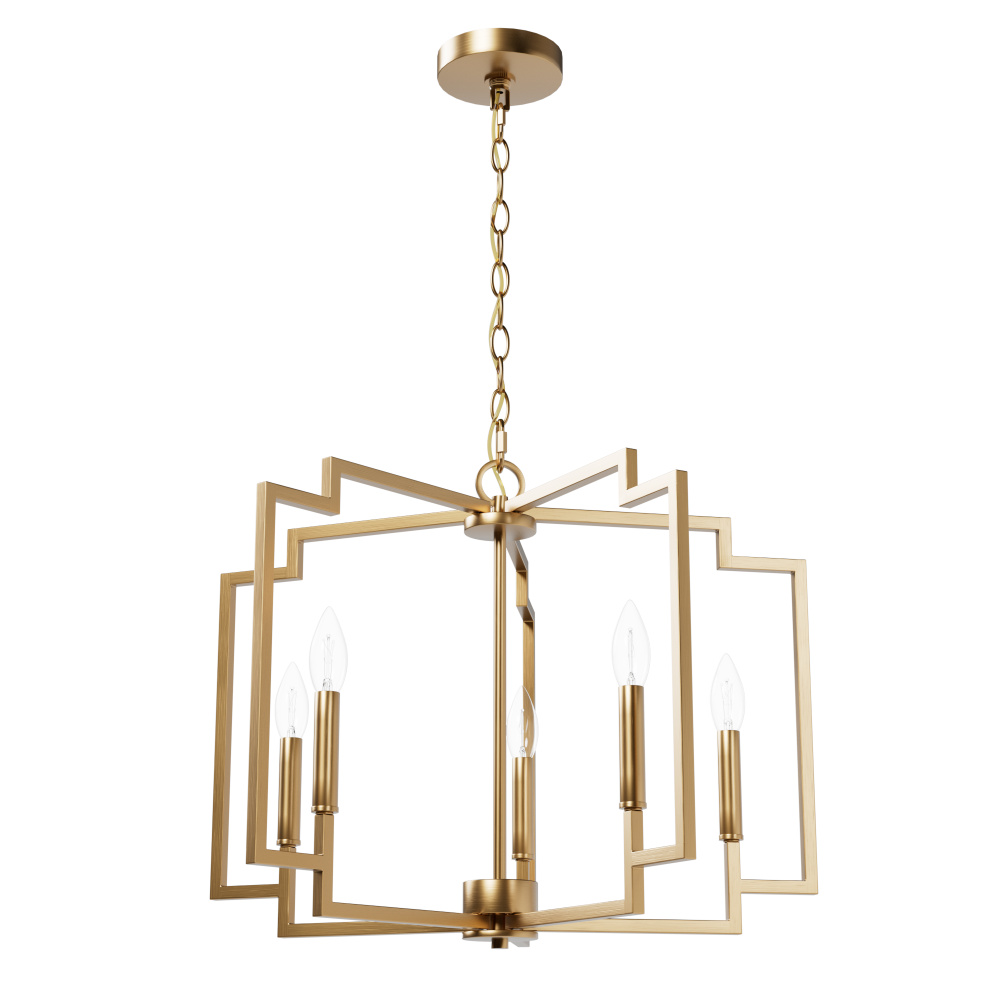 Hunter Zoanne Alturas Gold 5 Light Medium Chandelier Ceiling Light Fixture