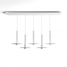 Koncept Inc CMP-L5-S-12-MWT+MPTB9 - Combi Pendant 12" Linear 5 Combo Matte White with Matte White Canopy