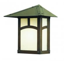 Arroyo Craftsman EW-7AGW-BK - 7" evergreen flush wall mount with classic arch overlay