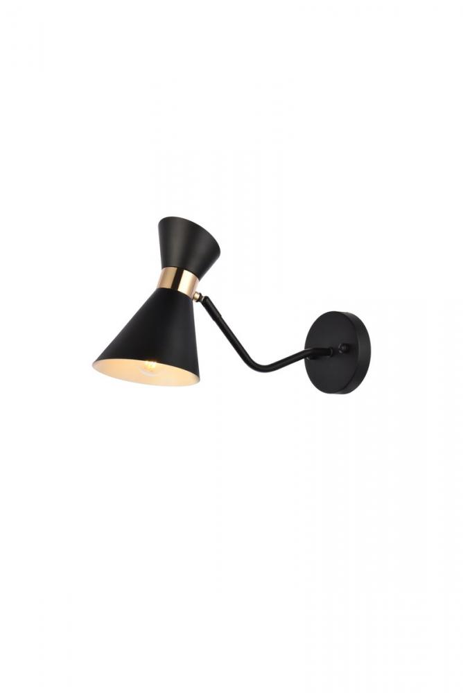 Halycon Wall Sconce W5.3"E16.6"H9.7" Black