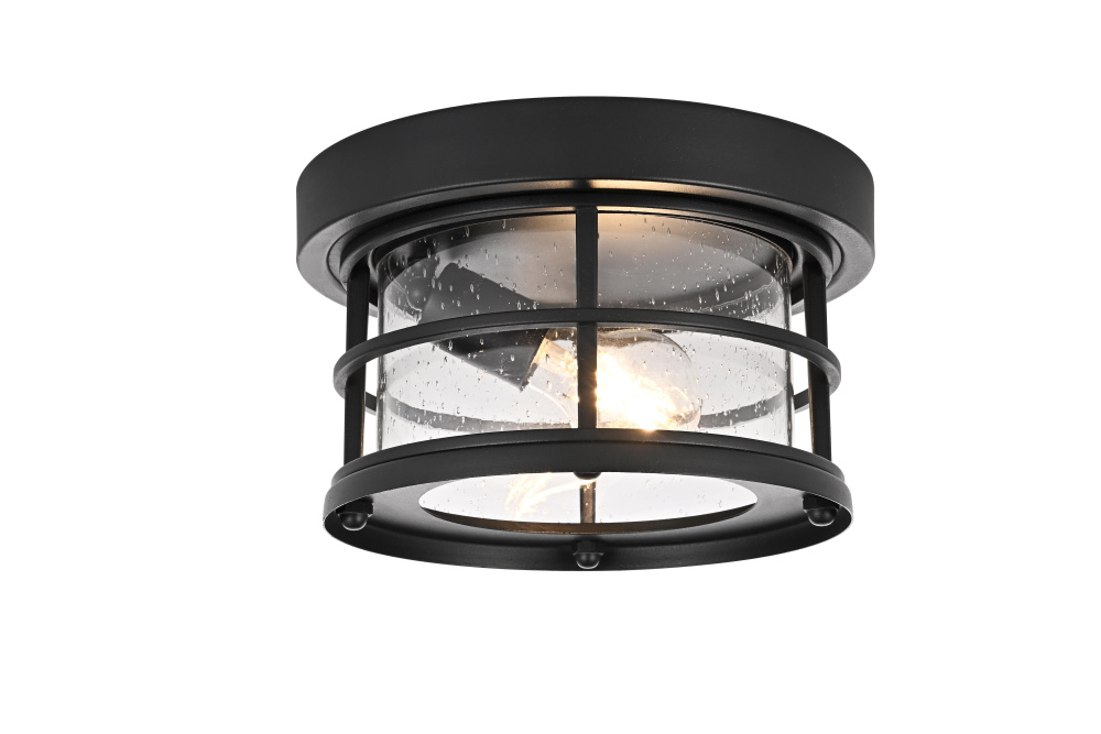 Carla 10 inch Outdoor Flush Mount in Black