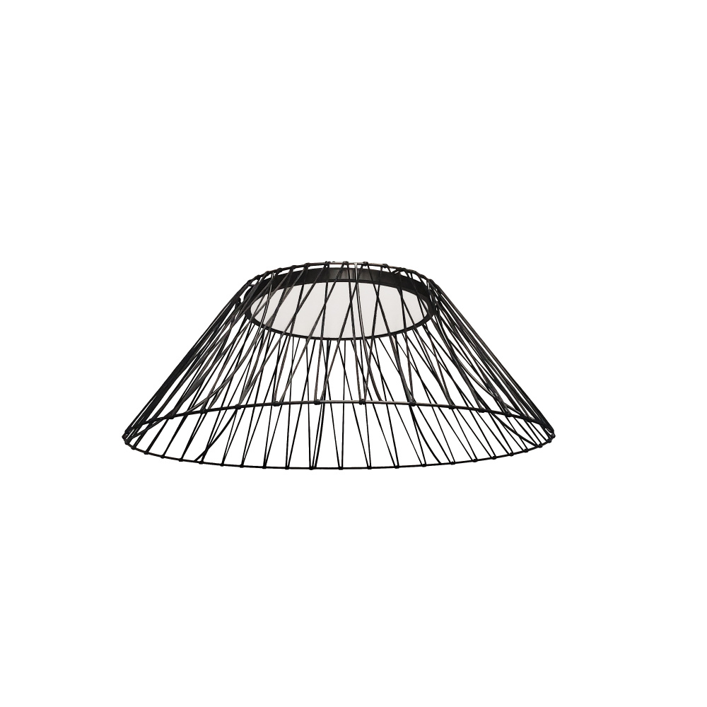25W Matte Black Flush Mount w/ Black Strip Shade