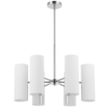 Dainolite CEA-246C-SC - 6 Light Satin Chrome Chandelier w/ Opal Glass