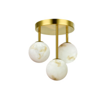Dainolite GVA-94FH-AGB - 4 Light Aged Brass Flush Mount w/ Alabaster Glass