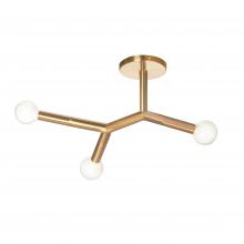 Dainolite MOR-213SF-AGB - 3 Light Semi-Flush in Aged Brass