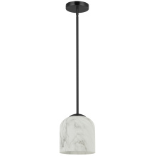 Dainolite PRC-71P-MB - 1 Light Pendant in Matte Black w/ Alabaster Glass