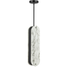 Dainolite PSC-201P-MB - 1 Light Pendant in Matte Black w/ Faux Alabaster Acrylic