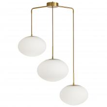 Dainolite RCL-323P-AGB - 3 Light Pendant in Aged Brass w/ White Opal Glass