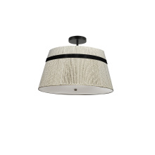 Dainolite SYV-153SF-MB-NAT - 3 Light Semi-Flush Mount in Matte Black w/ Natural String Shade