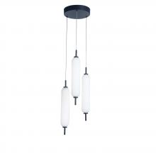 Dainolite TYA-1230LEDP-MB - 30W Matte Black Multi Light Pendant w/ White Opal Glass